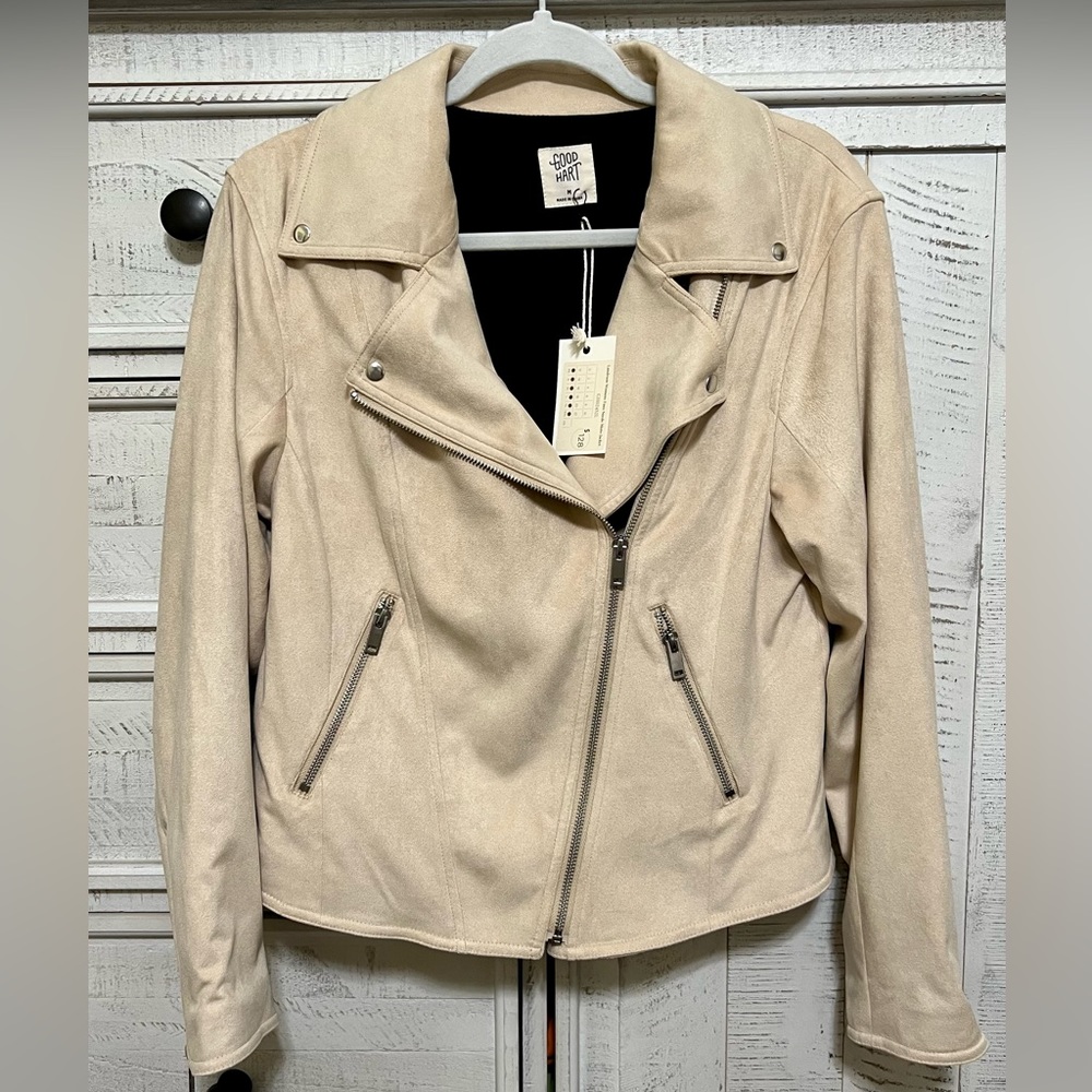 NWT Matilda Jane Good Hart Landrum Faux Suede Moto Jacket